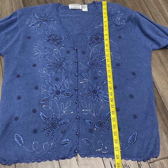 Vintage Venezia beaded sweater‎ blue - Picture 10 of 10